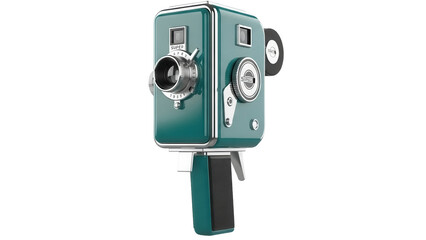 Isolated classic retro film camera, vintage design for nostalgic video enthusiasts and collectors