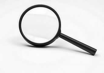 Closeup of a Magnifying Glass on Transparent Background