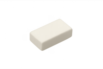 White eraser correcting mistakes on transparent background