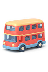 Playful 3D Toy Double Decker Bus Illustration