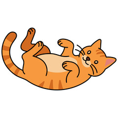 Illustration of an Orange Tabby Cat Lying Down