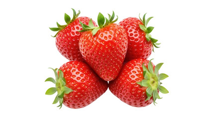 Isolated pile of juicy strawberries, healthy nutritious raw food close-up in summer season