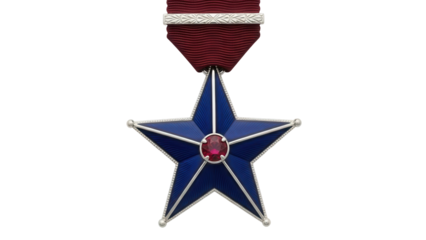 Isolated Distinguished Service Star military award, bravery heroism, war medal, honor