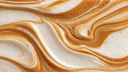 Obraz premium Creamy Peanut Butter Swirl Pudding Dessert with Smooth Flat Texture
