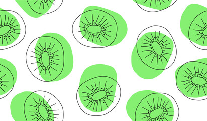 Cute kiwi fruits pattern background vector design