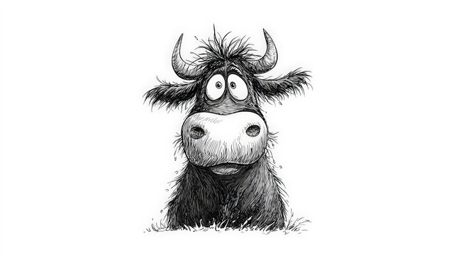 Mooch of Confusion: A Frazzled Cow in Ink. Generative AI