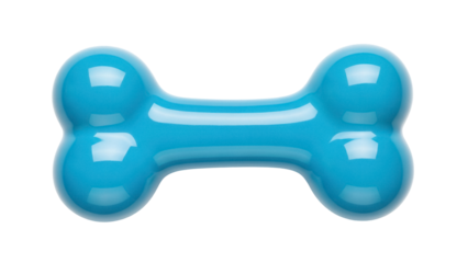 Isolated Dog Bone Toy, Blue, Glossy, Rubber, Pet Supplies, Play, Chewing, Fun, Canine, Puppy