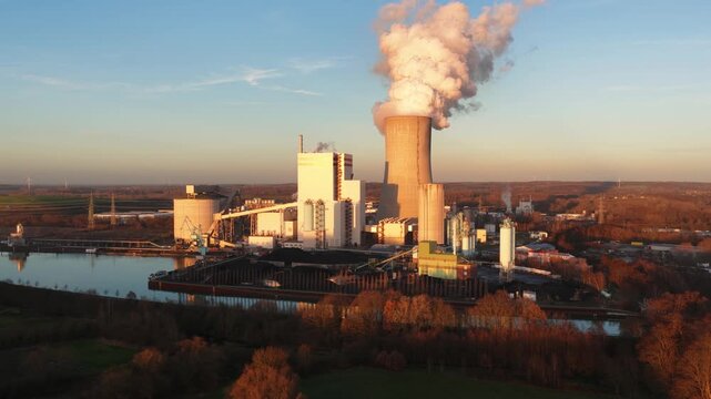 Lunen Stummhafen Coal Power Station Aerial View