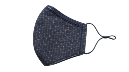 Isolated patterned fabric face mask, protection from dust, pollutants and infection, medical use