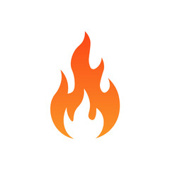 Flame fire hot vector icon logo. Flame symbol illustration simple background burn shape fireball.