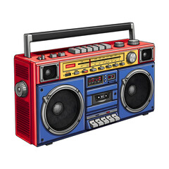 Obraz premium Vintage boombox with colorful design