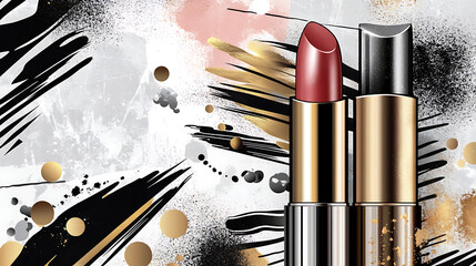 A cute cosmetic-themed background, perfect for use as a decorative backdrop or wallpaper.