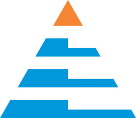  3d abstract  triangle technology colored  symbol logo as tree made from paper