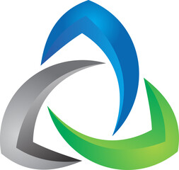  trinity circle abstract vector logo on abstract logo design element