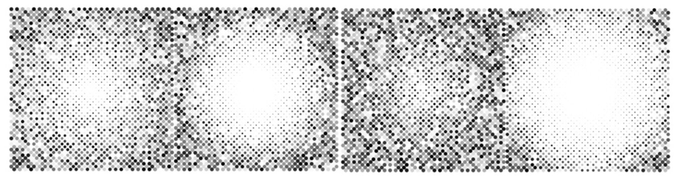 Halftone dots pattern background abstract monochrome texture. Grain noise overlay gradient circle retro comic design.