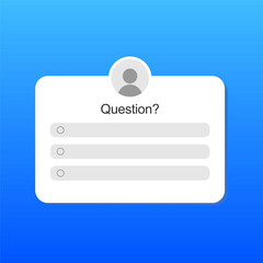 Question Poll UI Online Survey Form Interface. Vector illustration