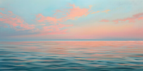 Obraz premium Serene Ocean at Pastel Sunset