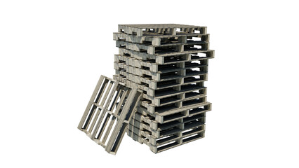 wooden pallets isolated on white