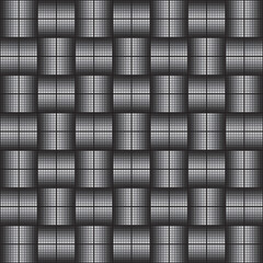 white square mosaic seamless pattern, black and white vector illustration