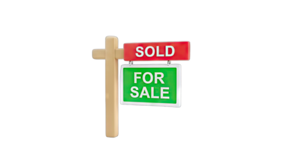 Sold and For Sale Sign: Real Estate Concept