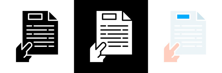 Documents Icon Set Glyph vector Illustration 