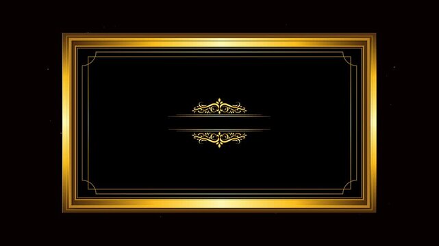 luxury gold frame empty text on black background