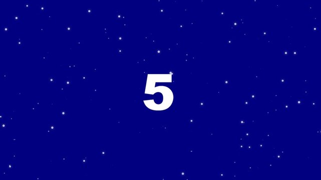Countdown Animation with Stars in Space.