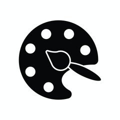 Fototapeta premium Color palette solid icon for design, creativity and art concepts. Clean filled vector design for graphic design, branding, UI, creative apps, websites and digital projects.