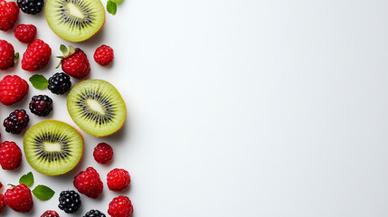 kiwi and strawberry on the top