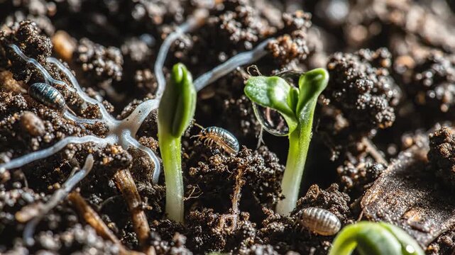 Soil Life: Sprouts, Roots, and Isopods