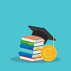 Student scholarship for college and university. Tuition fees for education, investment in scholarship concept.	