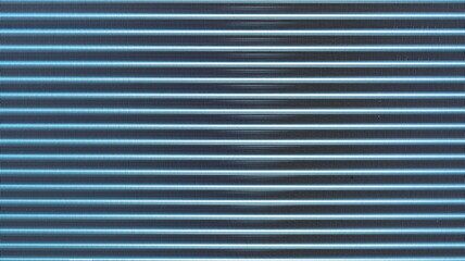 Air conditioner cooling panel. Close-up of blue-coated aluminum fins that cool the air conditioner's refrigerant with selective focus.