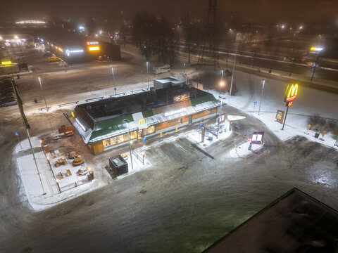 Oulu, Finland - 12 17 2025: McDonald&acute;s fast food restaurant