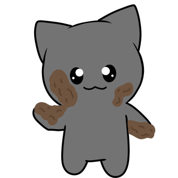 Mud play cat animal simple illustration
泥遊び 猫 動物 シンプル イラスト