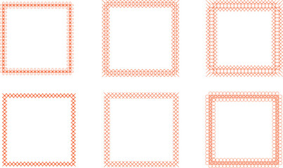 Collection of Decorative Square Frames with Textured Borders