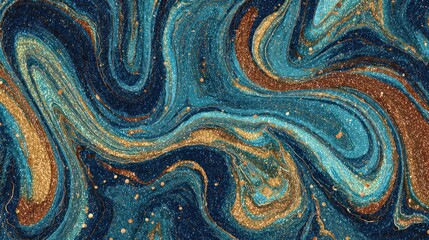 Abstract swirling marbled design
