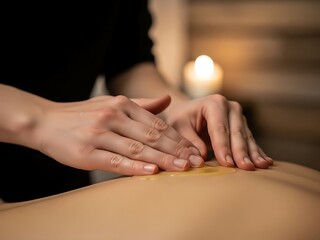 Aromatherapy ritual flat lay with essential oil, minimalist stone diffuser, and meditation cards on beige background, mindfulness and wellness concept
