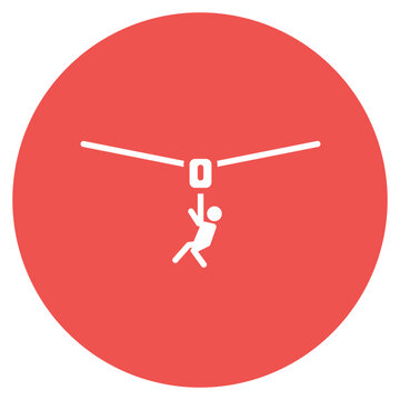 Zip Lining icon vector image. Can be used for Adventure.