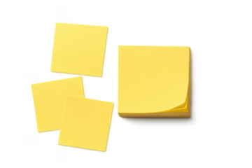 Yellow blank sticky notes pile reminder memo concept