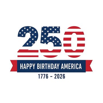 Happy Birthday America 250th Anniversary Celebration 1776-2026 Patriotic Design