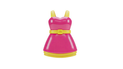 Fototapeta premium 3D Cartoon Dress Icon on transparent background