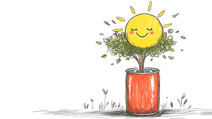 recycling and nature themes: photos of trees sprouting from waste, Earth held above trash, and green initiatives with ample blank spaces for environmental messages.