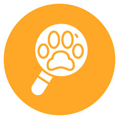 Obraz premium Magnifier Paw icon vector image. Can be used for Veterinary.