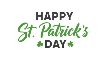 Fototapeta premium Happy St. Patrick's Day Celebration with Festive Green Clover and Text