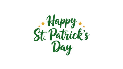 Happy St. Patrick's Day greeting with stars, traditional Irish holiday celebration