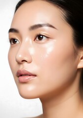 Young Asian Woman with Radiant, Healthy Skin Portrait