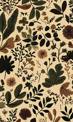 Tile or carpet pattern background with decorative, symmetrical elements. Ideal for wallpaper, textiles, or digital design projects.