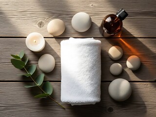 Flat Lay of Natural Skincare Ingredients: Chamomile, Lavender, and Eucalyptus for Organic Herbal Wellness