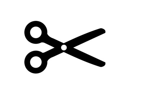 Black Scissors Icon Simple Tool Sign Stock Vector