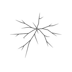 Obraz premium Black Branches Spreading Outward in Abstract Design on White Background with artistic illustration and nature elements and minimalist art in organic shapes vector graphics for monochrome